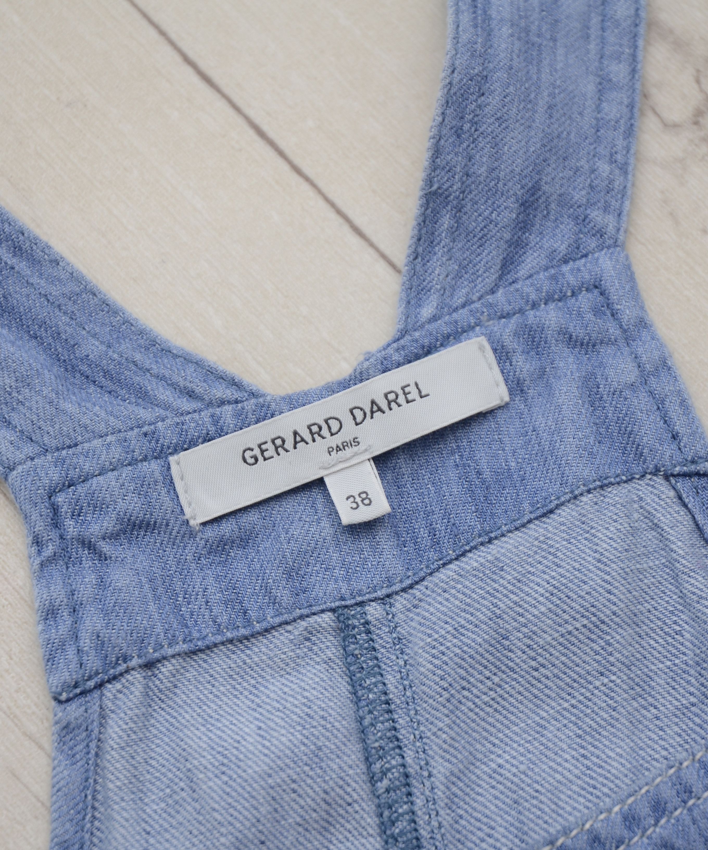 Designer × Gerard Darel Gerard Darel Paris Denim Cropped Jumpsuit Linen Overall Size 26" / US 2 / IT 38 - 8 Thumbnail