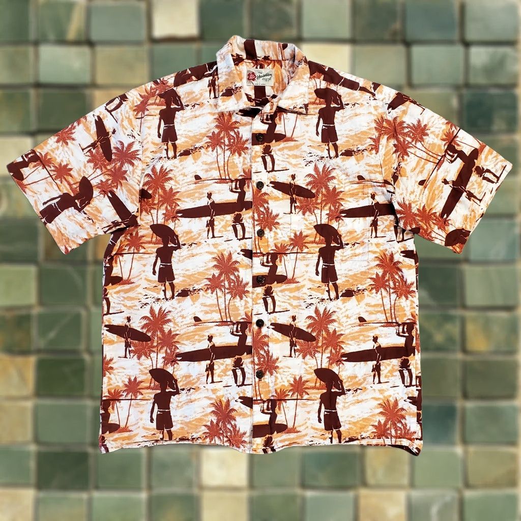 Hilo Hattie VINTAGE Hilo Hattie Shirt Mens L Short Sleeve Button-Up Red Orange Tropical Surfer Graphic Print Casual Hawaiian 70s Beach info Size US L / EU 52-54 / 3 - 1 Thumbnail