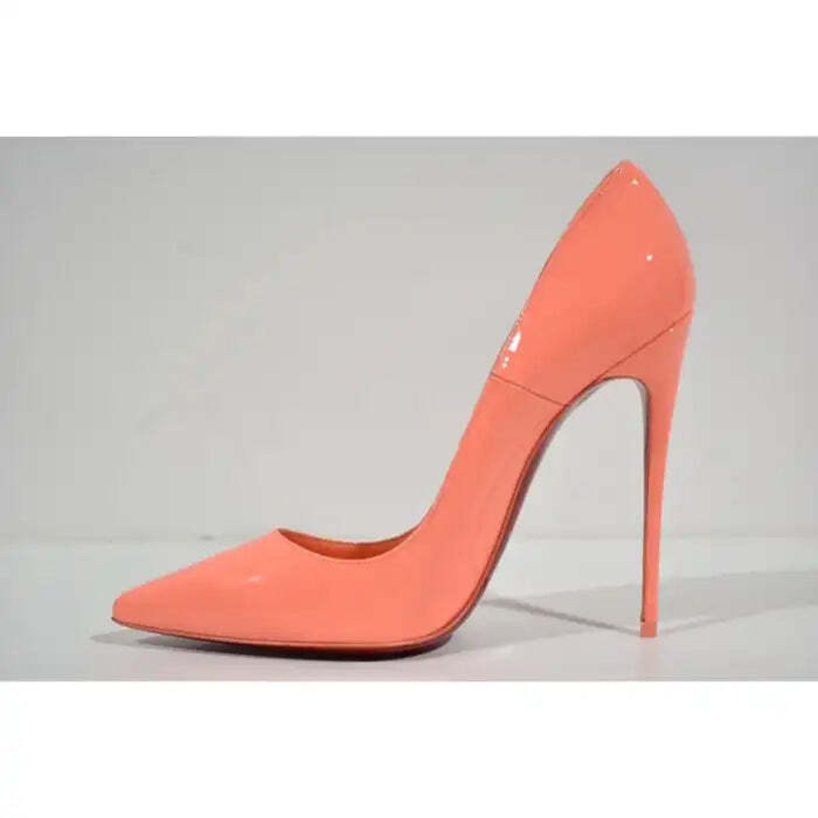 Christian Louboutin So Kate 120 Drag Orange Patent Leather Pointed Heel Pump 40 Size US 10 / IT 40 - 7 Thumbnail
