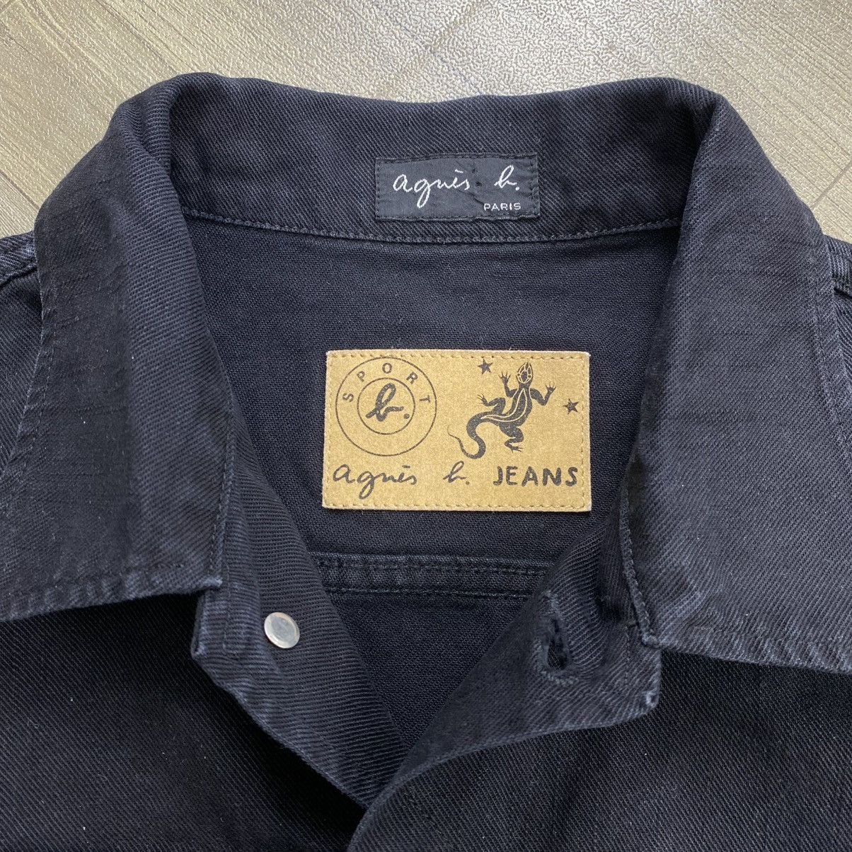 agnes b. Vintage 90's Agnes B Homme Black Denim Jacket Small Luxury Size US S / EU 44-46 / 1 - 6 Thumbnail