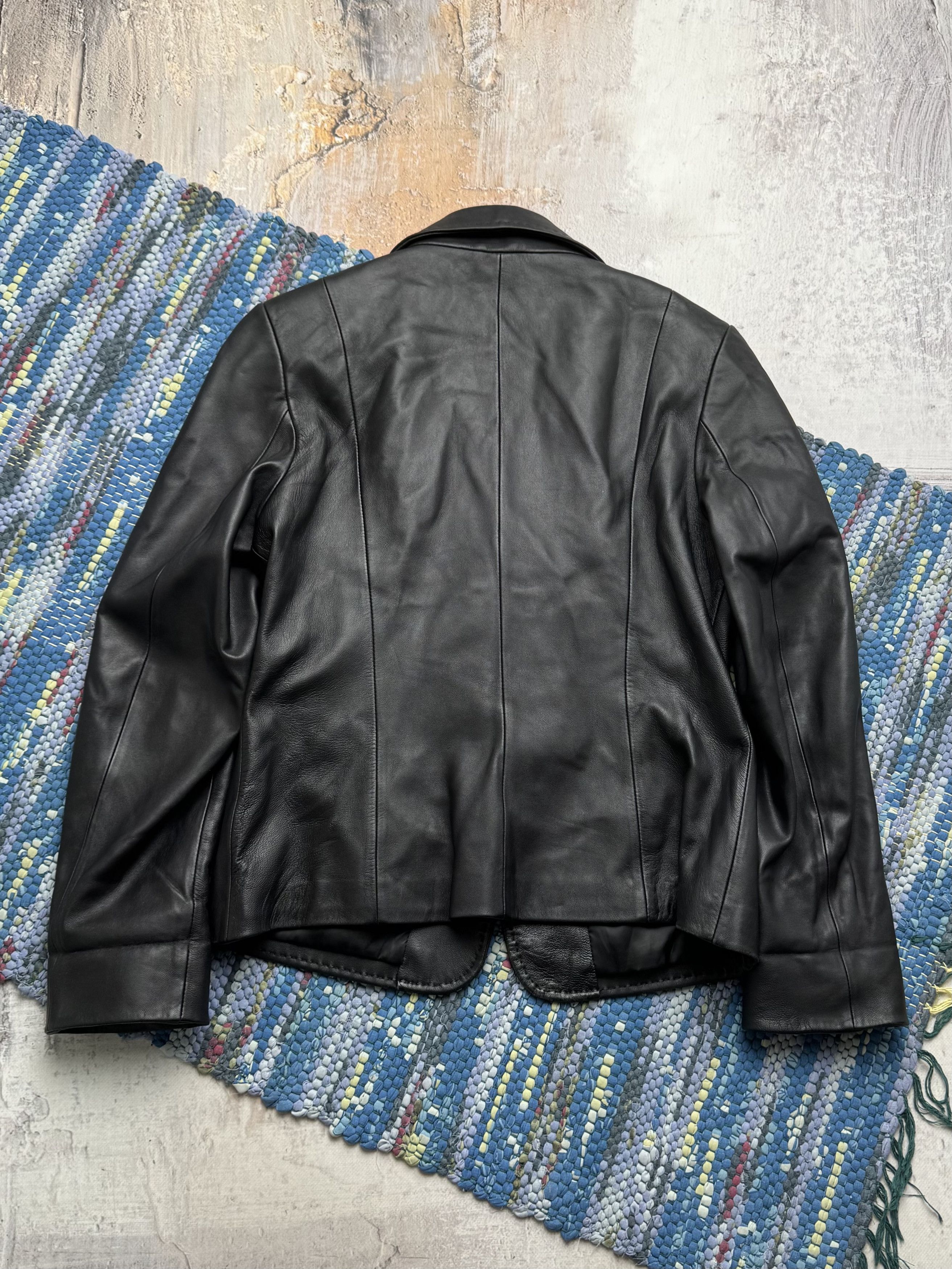 Vintage Vintage Real Leather Blazer Jacket Classic Office Coat Size L / US 10 / IT 46 - 8 Thumbnail