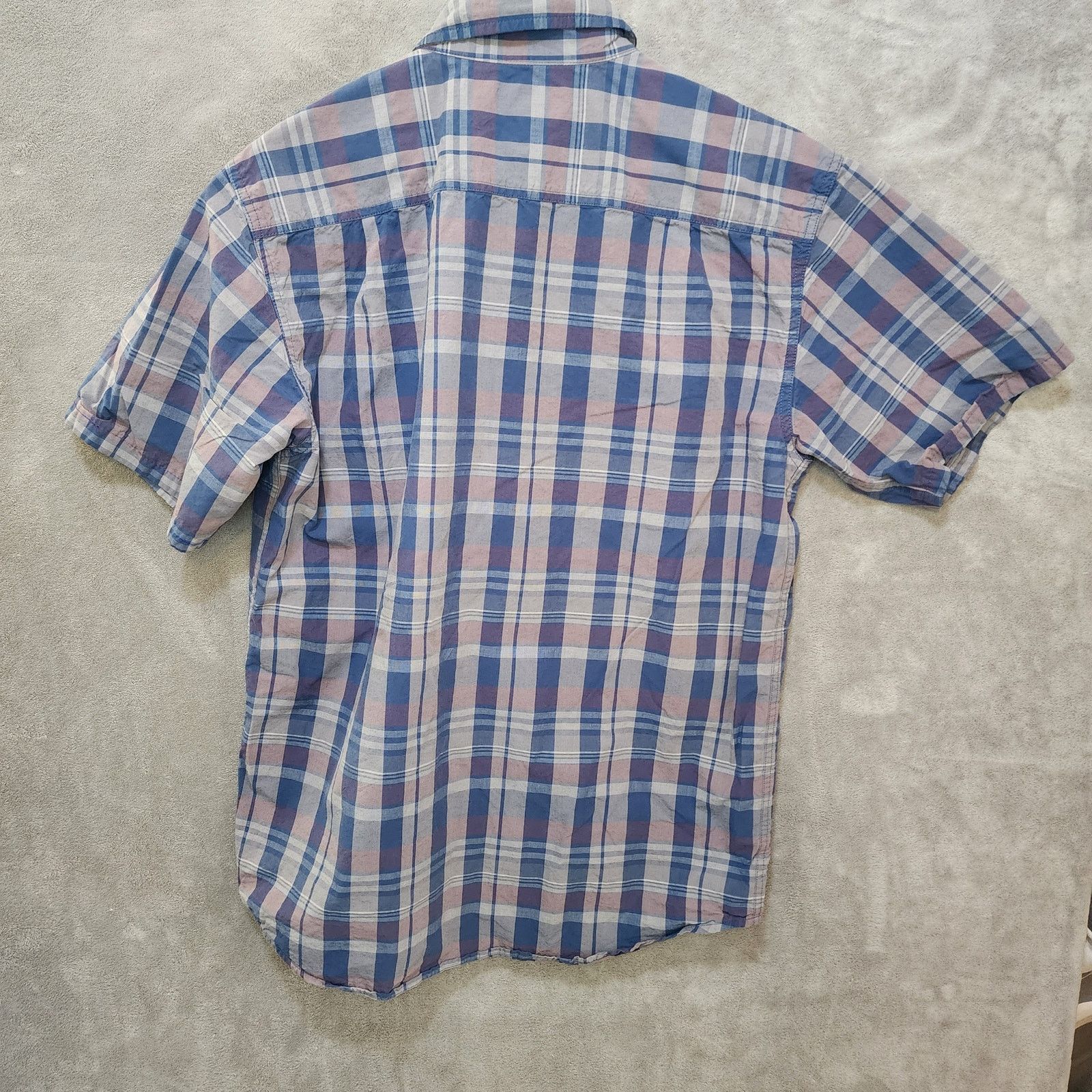 Carhartt Carhartt Men's Medium Red & Blue PlaidShort Sleeve Button-Up Size US M / EU 48-50 / 2 - 2 Thumbnail