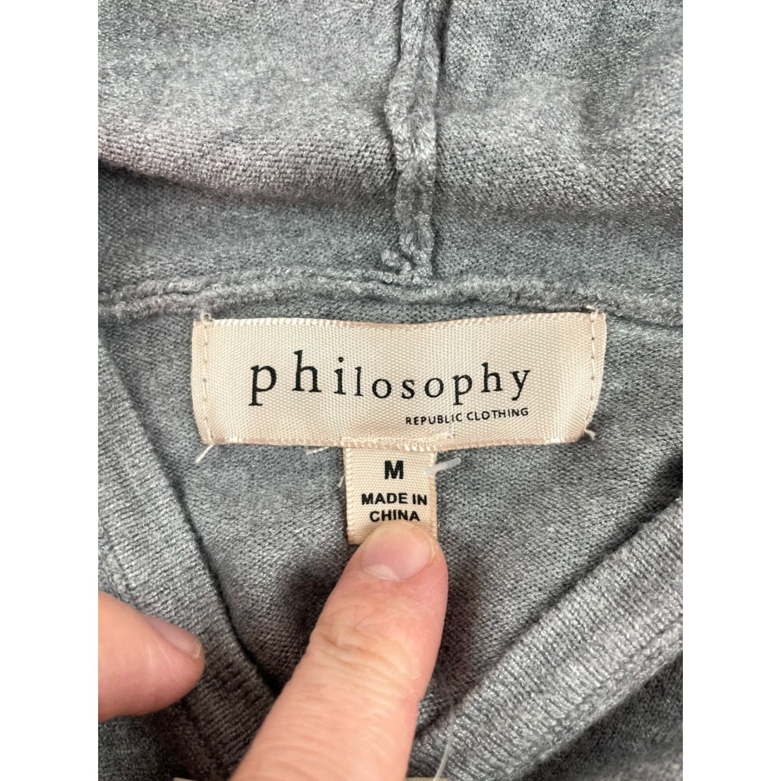 Vintage Philosophy Hooded Sweatshirt Women’s Size M Gray Front Pocket NWT Hoodie Pullover Long Sleeve Modern Size M / US 6-8 / IT 42-44 - 5 Thumbnail
