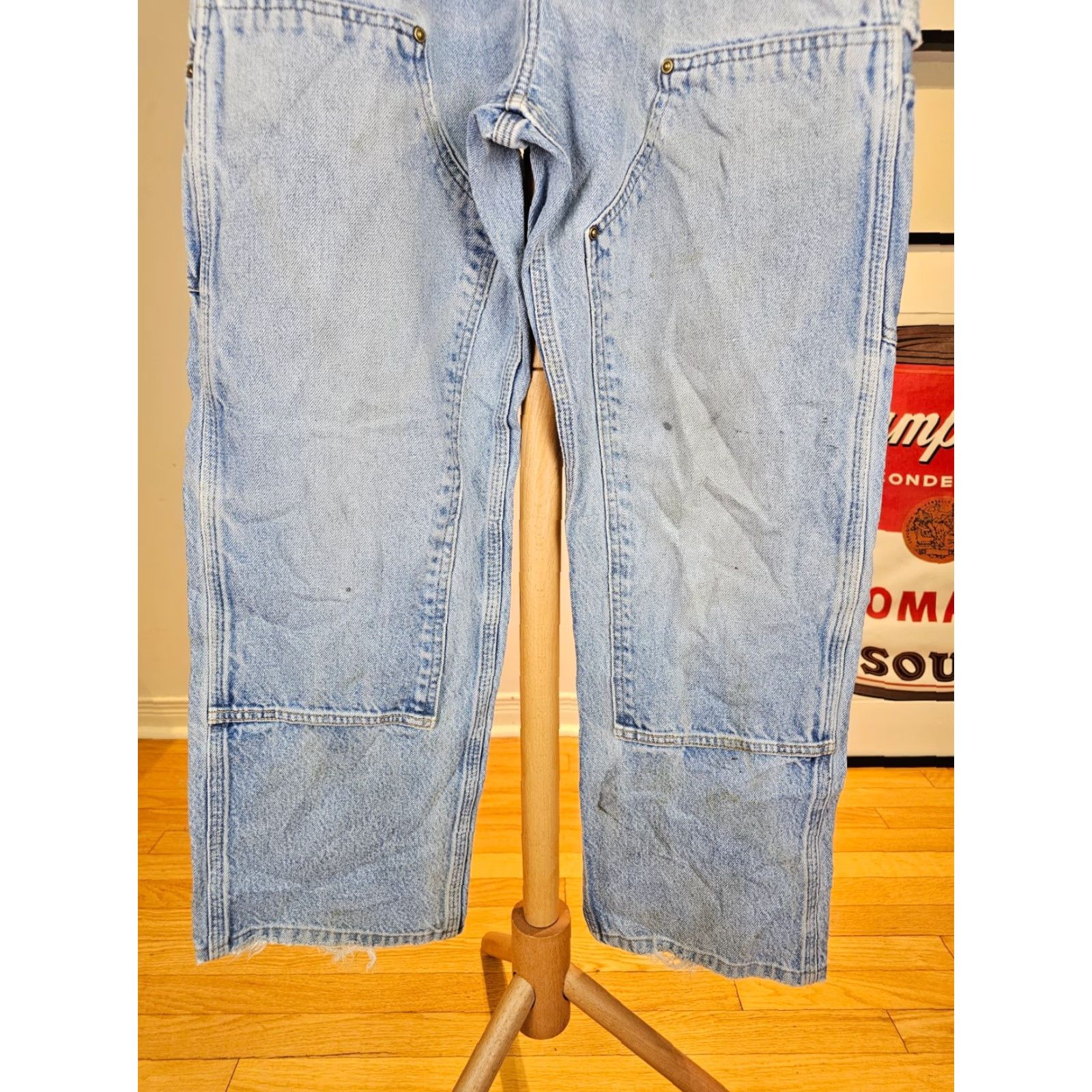 Carhartt VINTAGE Carhartt Denim Double Knees Work Jeans Pants TAG SIZE 30X30 08 Mens Carpenter Blue 90s Jeans Pants Women? Size US 30 / EU 46 - 3 Thumbnail