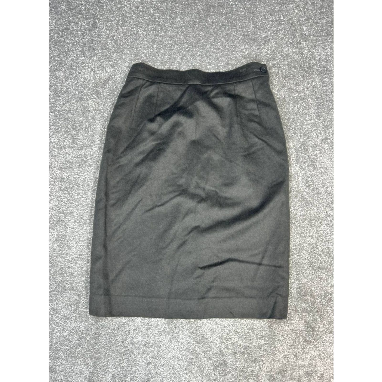 Yves Saint Laurent VINTAGE Yves Saint Laurent Encore Pencil Skirt Womens 6 Black Straight Back Slit Knee Length Wool Nylon Zipper Button Classic Modern 90s Mens Womens Size 28" / US 6 / IT 42 - 2 Thumbnail