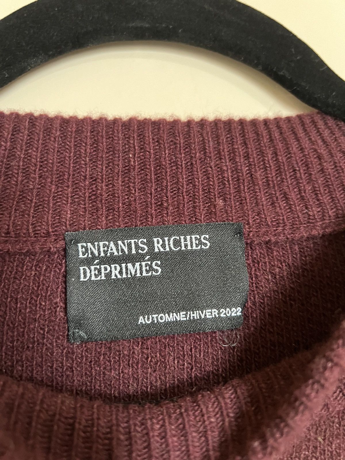Enfants Riches Deprimes Intarsia Checker Knit-Logo Cropped Sweater FW22 Size US XL / EU 56 / 4 - 5 Thumbnail
