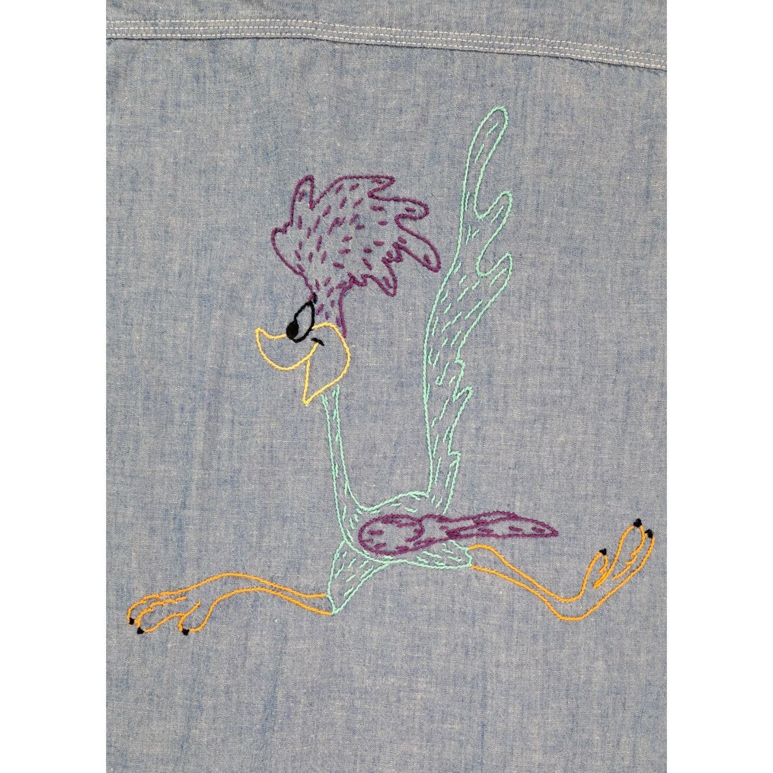 Big Mac Vintage Big Mac Chambray Shirt Roadrunner Embroidery Penneys Size US S / EU 44-46 / 1 - 3 Thumbnail