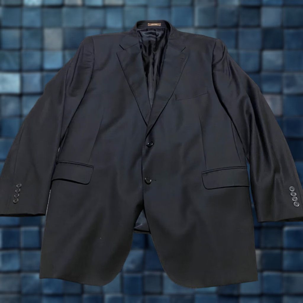 Peter Millar Peter Millar Blazer Single-Breasted Two-Button 46L Wool Black Mens VINTAGE? Size US XXL / EU 58 / 5 - 1 Thumbnail