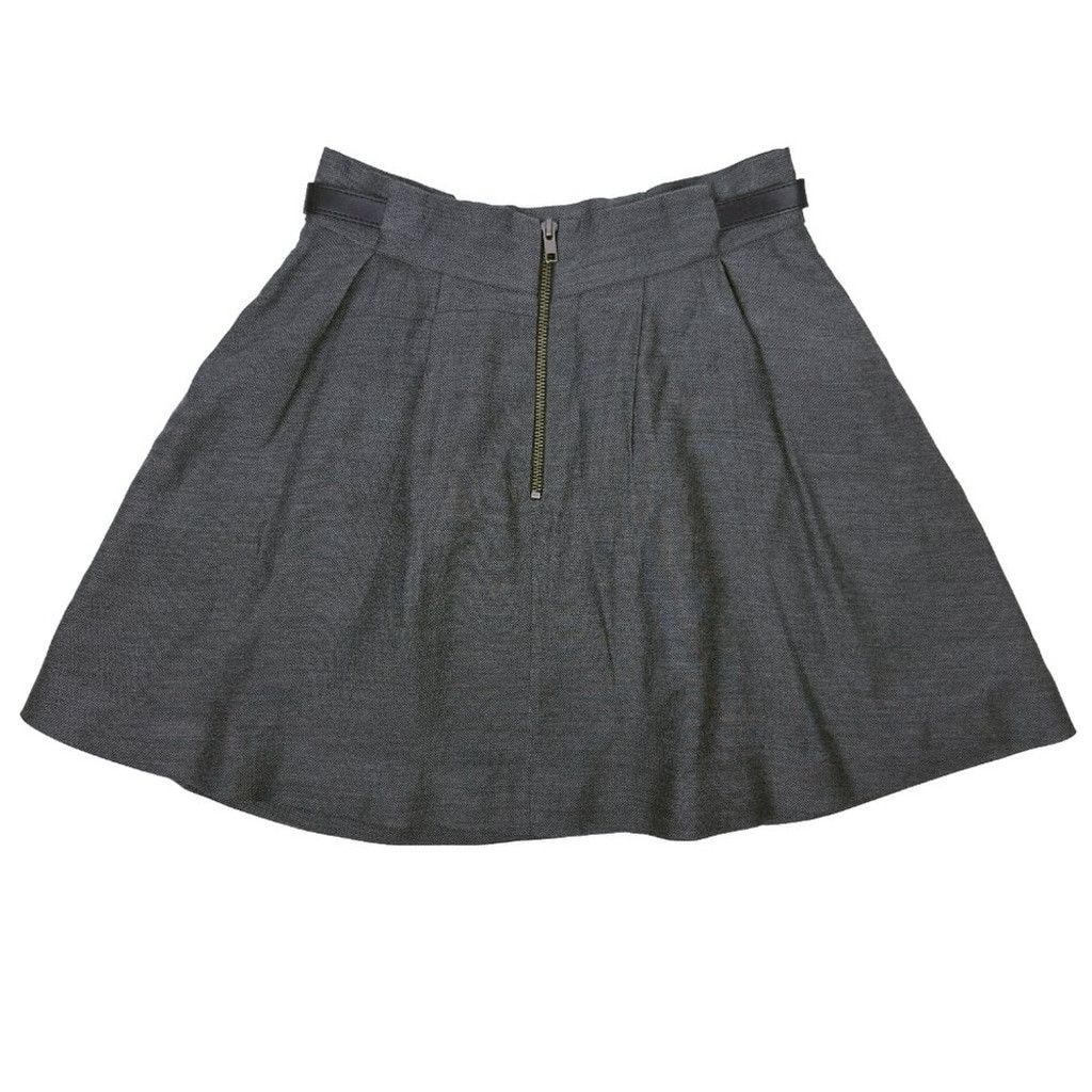 The Kooples THE KOOPLES Pleated Back Zip Closure Gray Mini Skirt 36 Size 25" / US 0 / IT 36 - 2 Thumbnail