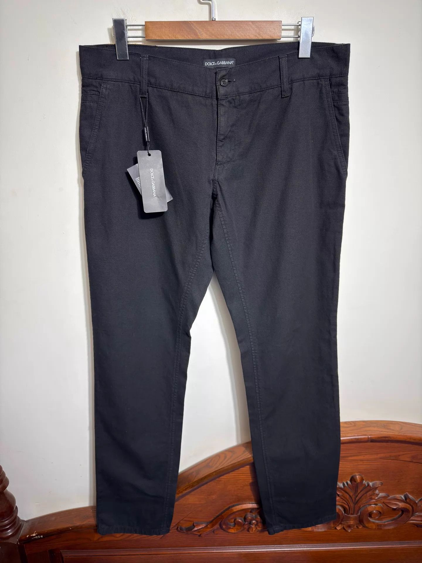 Dolce & Gabbana Dolce&Gabbana low-rise slim charcoal black washed pants 50EU Size US 34 / EU 50 - 1 Thumbnail