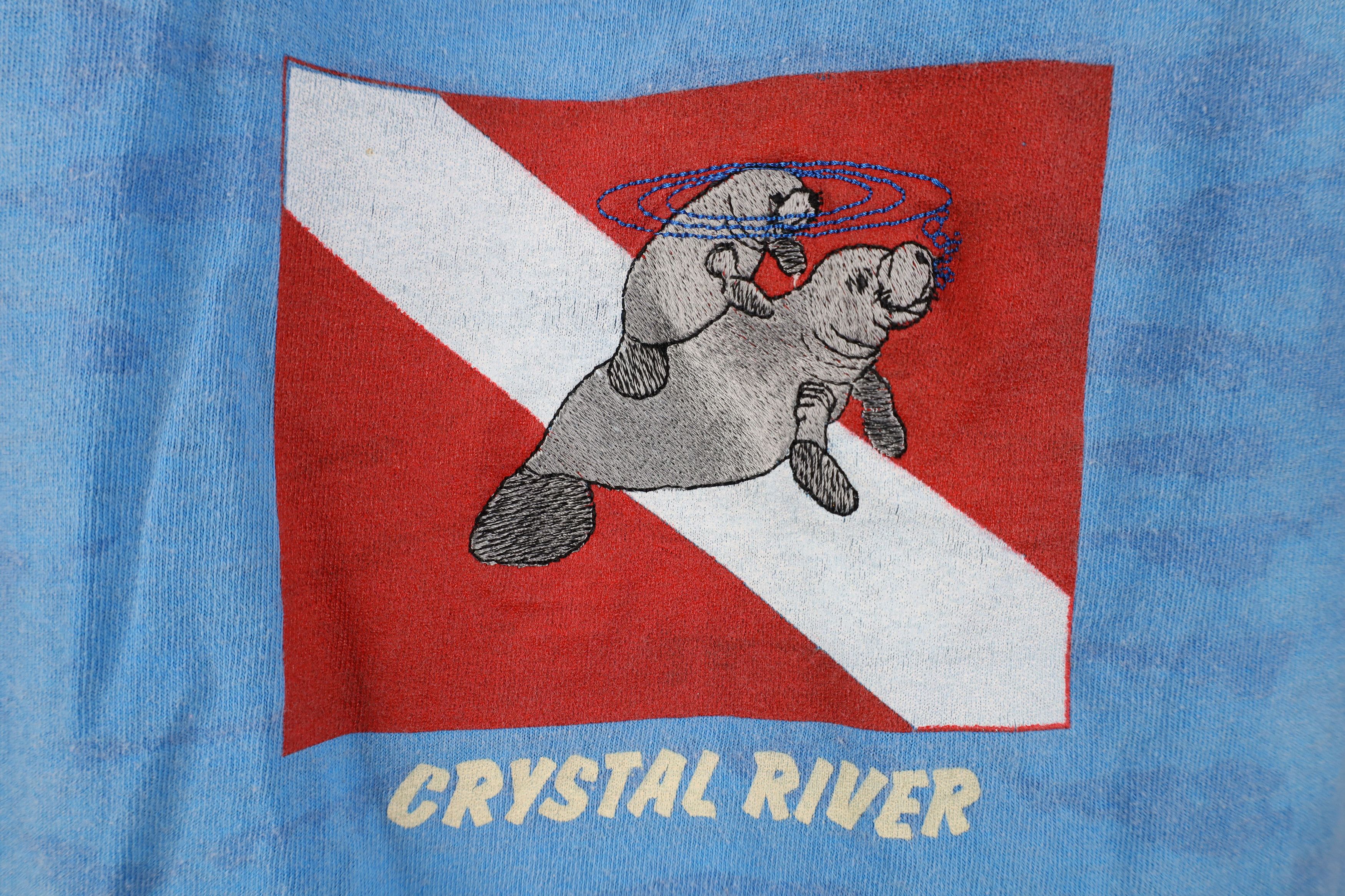 Vintage Vintage 90s Streetwear River Sea Manatee Acid Wash T-Shirt Size US XL / EU 56 / 4 - 4 Thumbnail