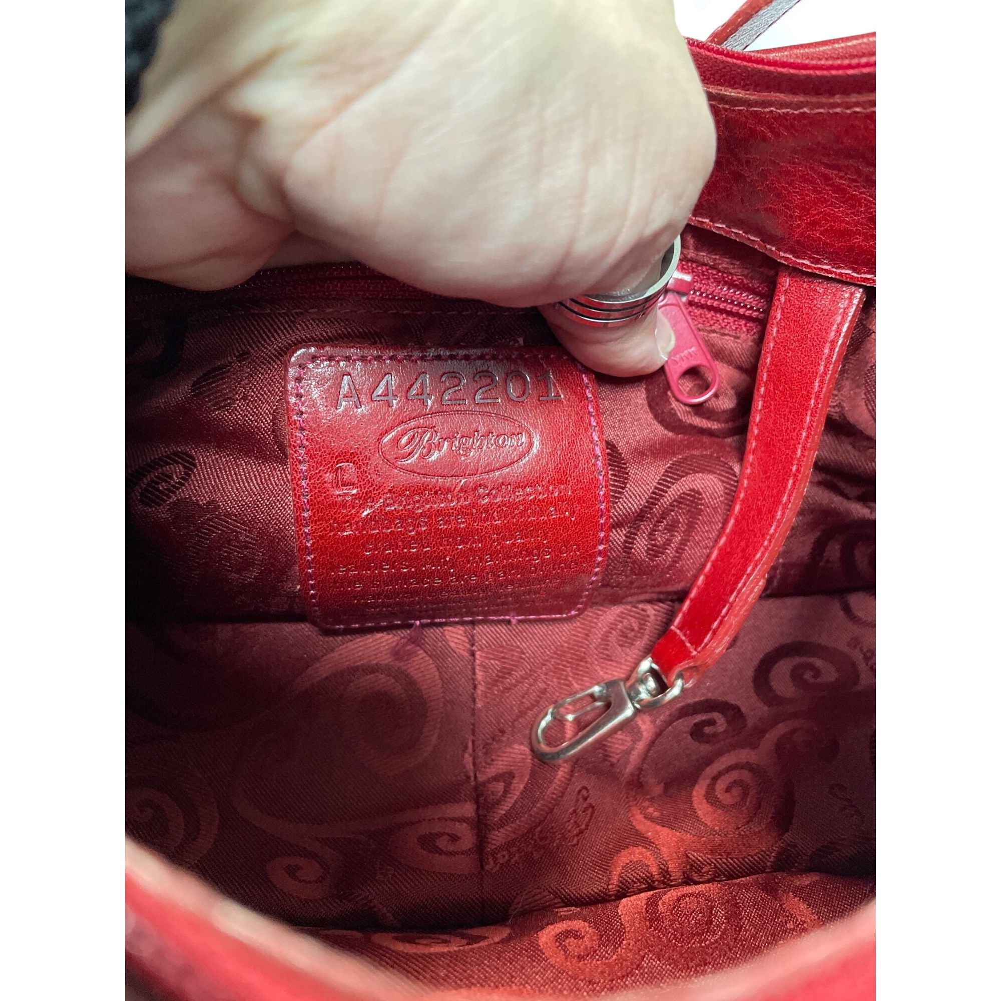 Brighton Brighton womans red leather pebbled shoulder handbag style A Size ONE SIZE - 18 Thumbnail