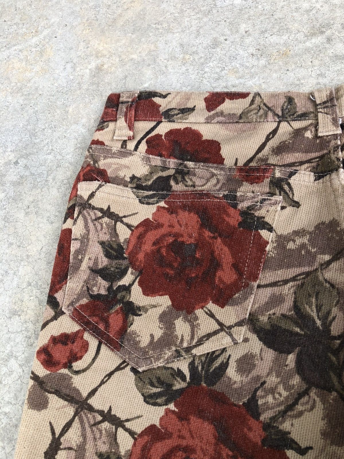 Tornado Mart Rare Tornado Mart Flared Bootcut Jeans Fullprint Flower Size US 31 - 16 Thumbnail