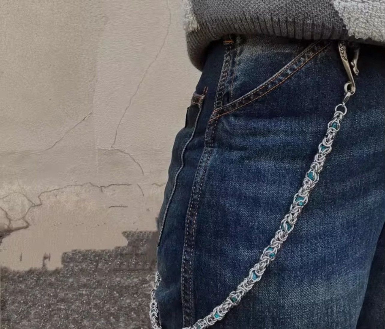 Jean Snake Bone Blue Stone Jeans Chain Accessories Size ONE SIZE - 6 Thumbnail