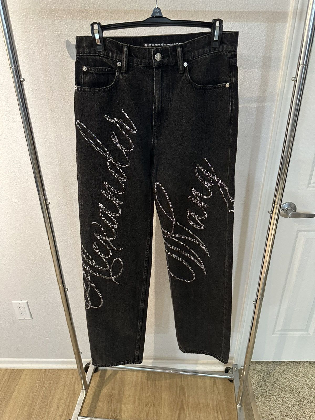 Alexander Wang Alexander Wang Mid Rise Jean Logo Crysal Hotfix Size 26" / US 2 / IT 38 - 1 Thumbnail