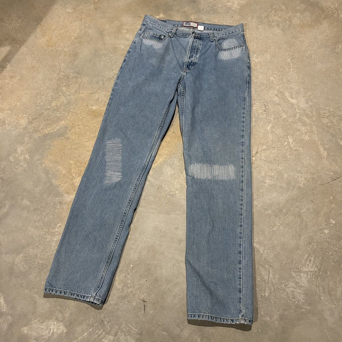 Old Navy Vintage 2000s Old Navy Sashiko Repaired Cone Mill Denim Size US 34 / EU 50 - 2 Thumbnail