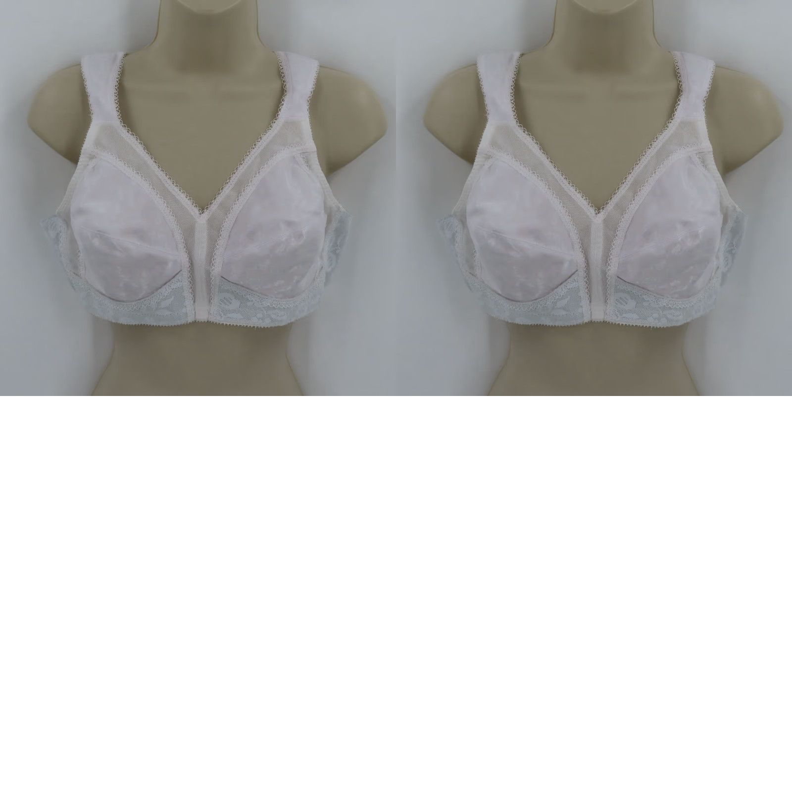 Vintage Playtex 38B Bra 18 Hour Ultimate Shoulder Comfort Wireless Unlined Wide Straps White Size ONE SIZE - 9 Thumbnail