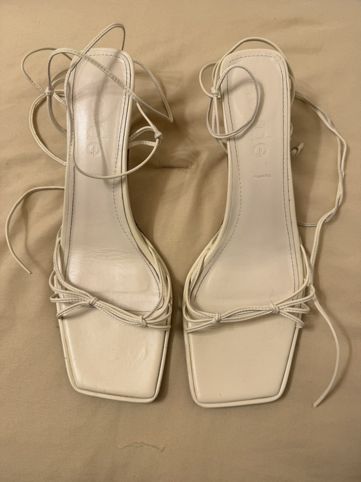aeyde Cream Aeyde Wrap Heels Size US 12 / IT 42 - 1 Thumbnail