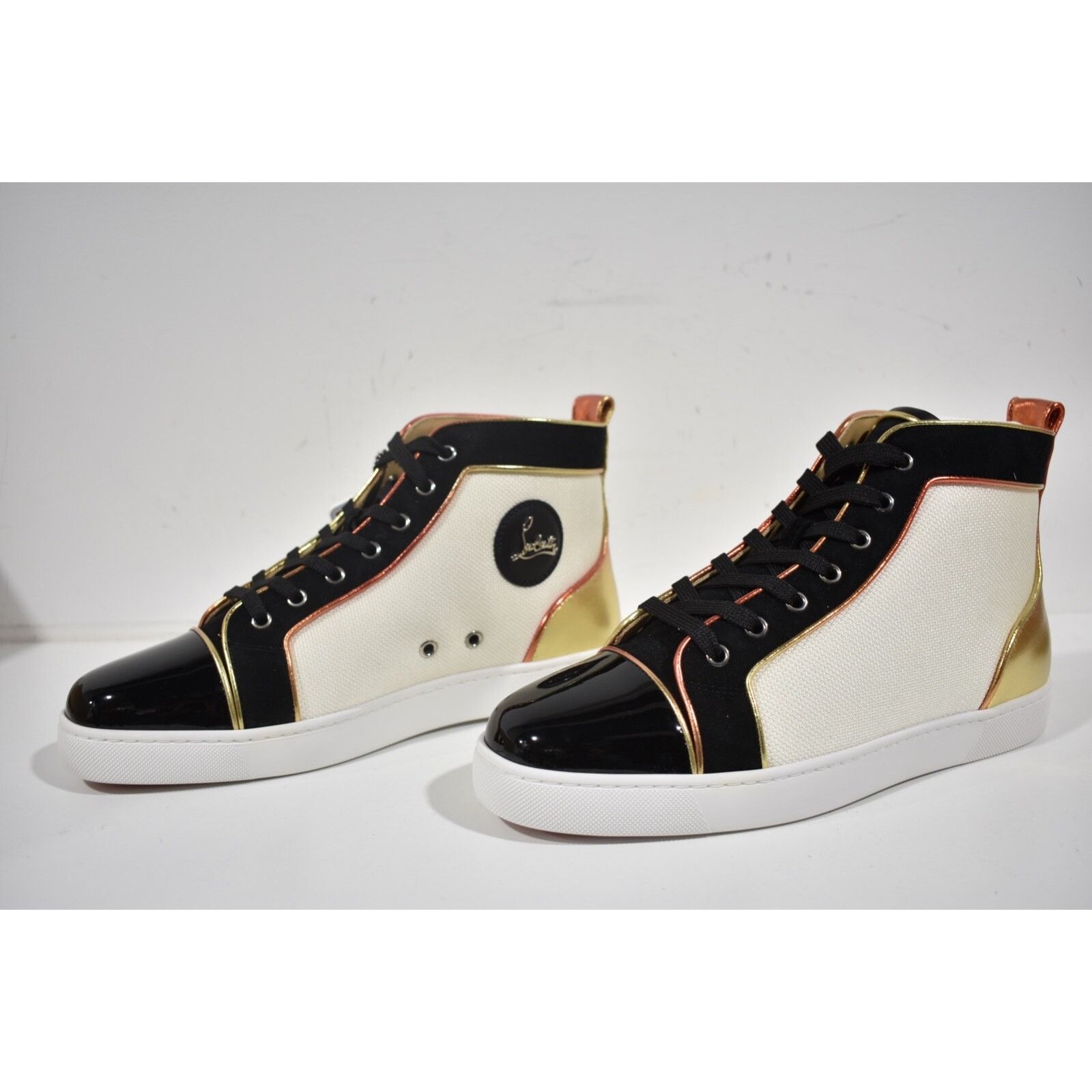 Christian Louboutin Christian Louboutin Mens Louis SB22 Flat Black White Size US 11 / EU 44 - 6 Thumbnail