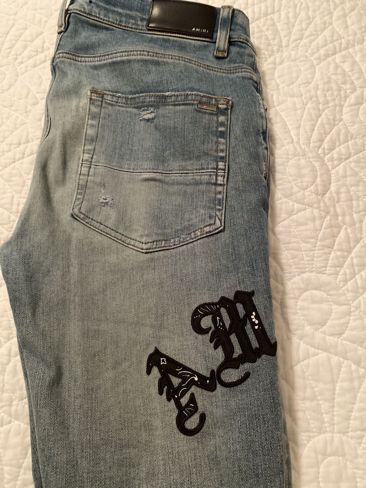 Amiri Amiri Jeans Old English Logo - Clay Indigo Size US 31 - 8 Thumbnail