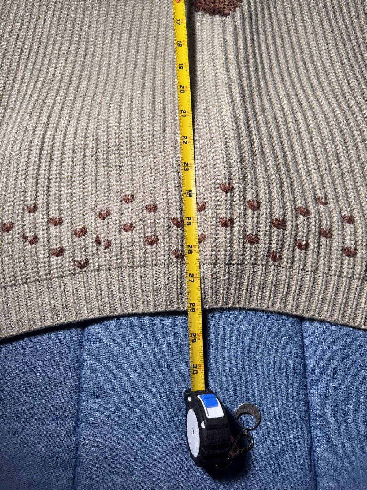 Vintage Miller co Beige long sleeve Cowichan cow print sweater Size US XL / EU 56 / 4 - 7 Thumbnail