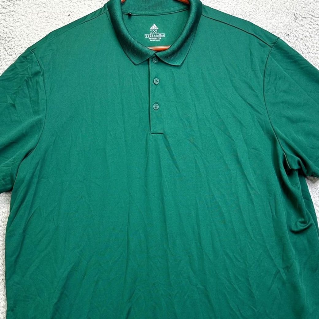 Adidas adidas Shirt Mens 2XL Green Adult Prime Golf Polo Athletic Short Sleeve Rugby Size US XXL / EU 58 / 5 - 2 Thumbnail