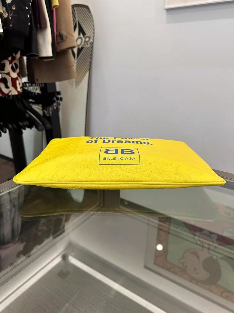 Balenciaga Yellow Zip Handbag with Logo-2505