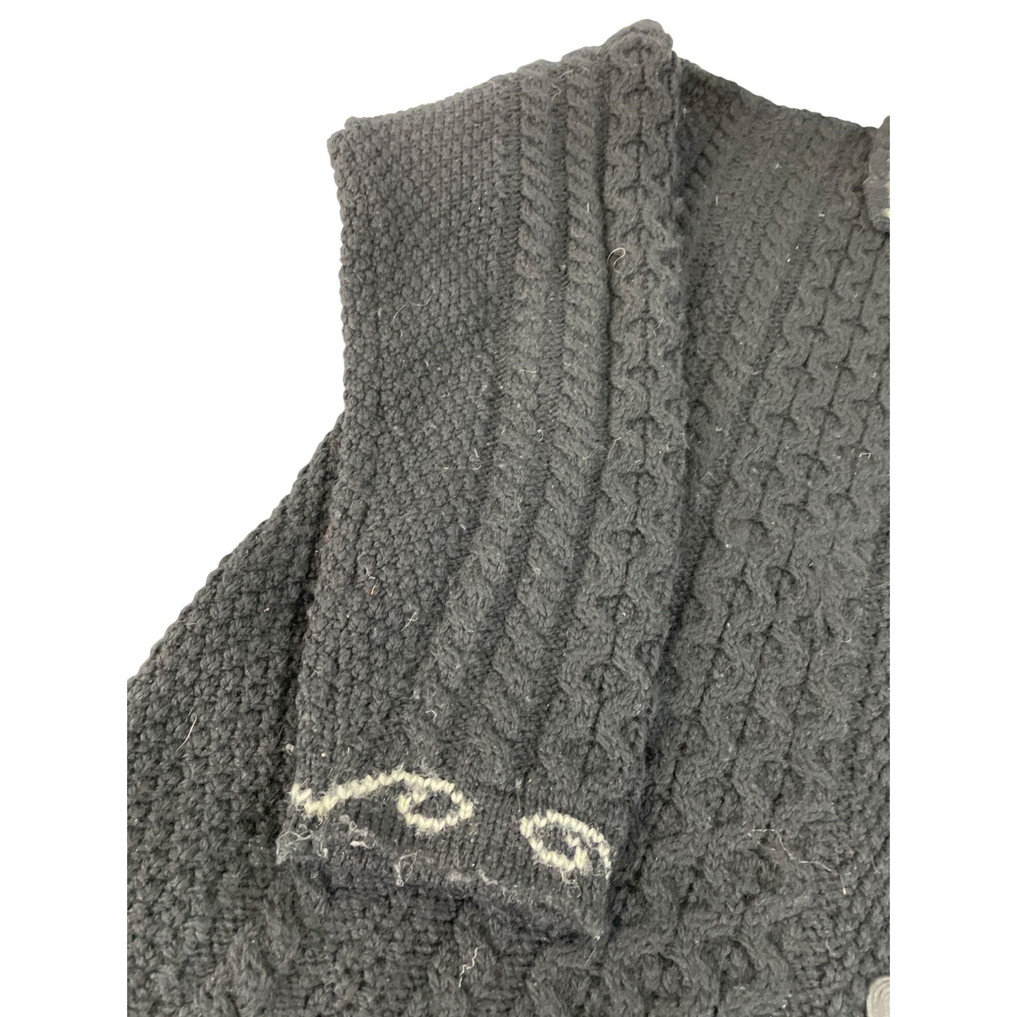 Aran Crafts Aran Crafts Womens Black Merino Wool Cable Knit Sweater L Vi Size L / US 10 / IT 46 - 6 Thumbnail