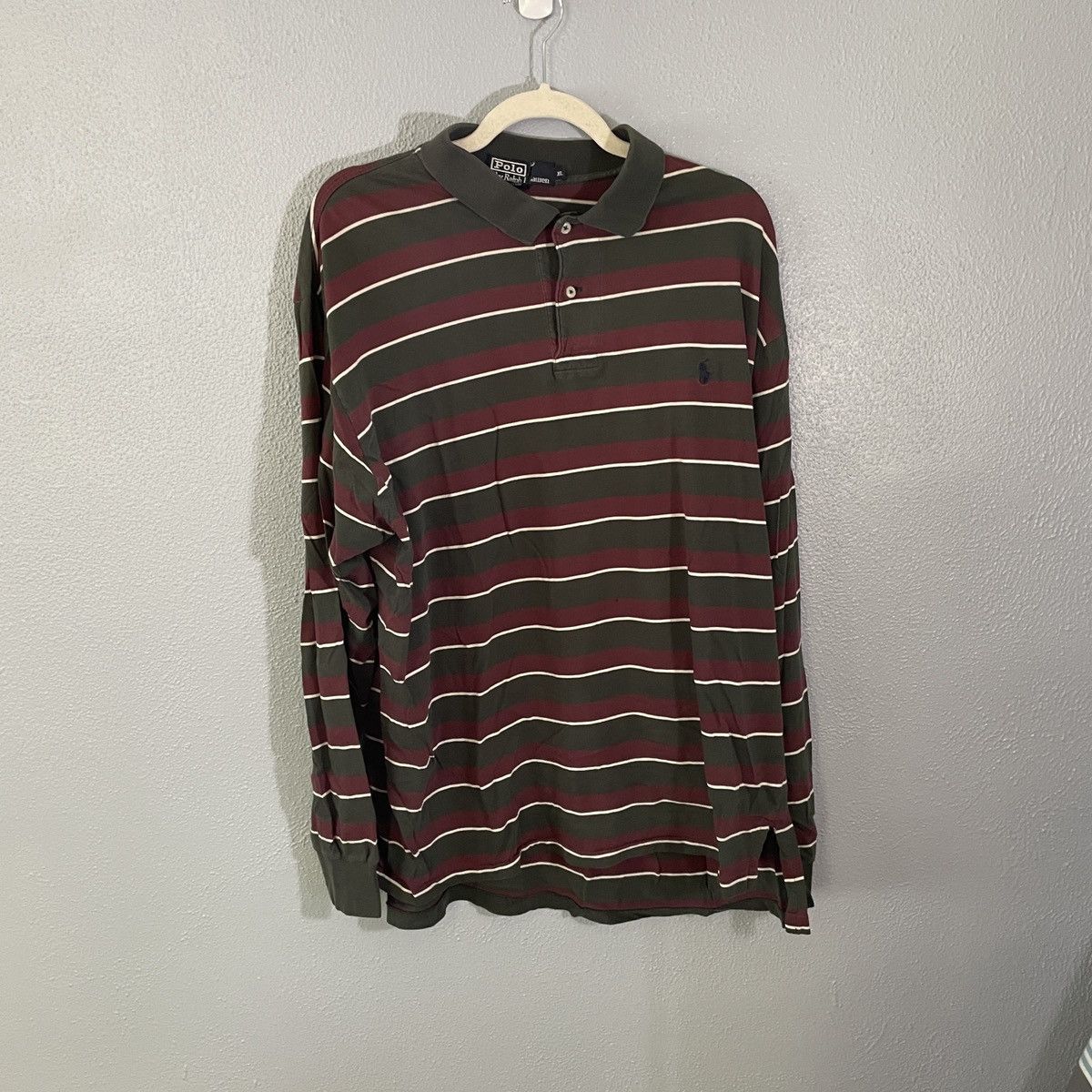 Polo Ralph Lauren Polo Ralph Lauren Maroon Green Striped Polo Men’s Size XL Size US XL / EU 56 / 4 - 1 Thumbnail