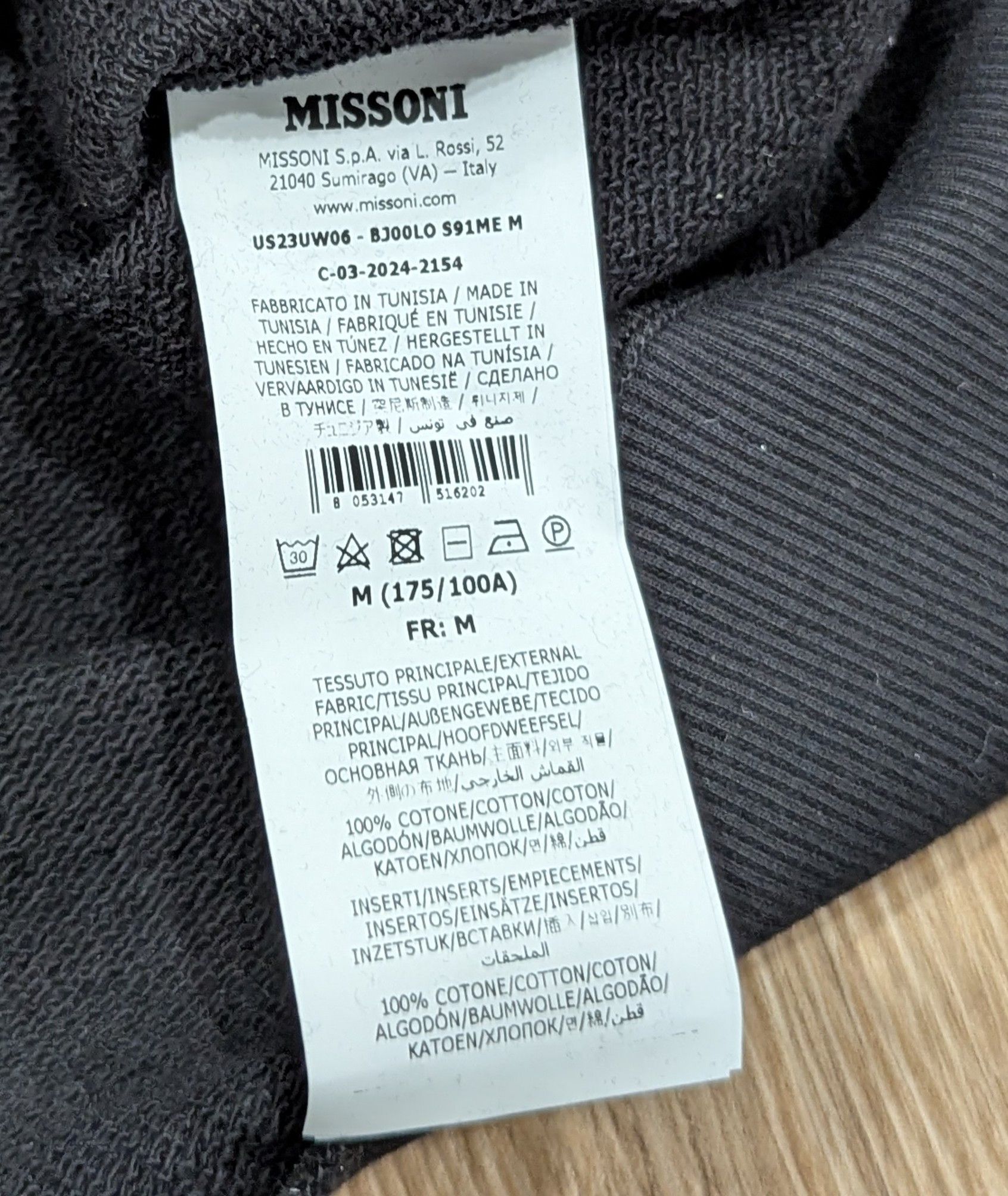 Missoni MISSONI Chevron Cotton Sweater Black Medium Size US M / EU 48-50 / 2 - 5 Thumbnail