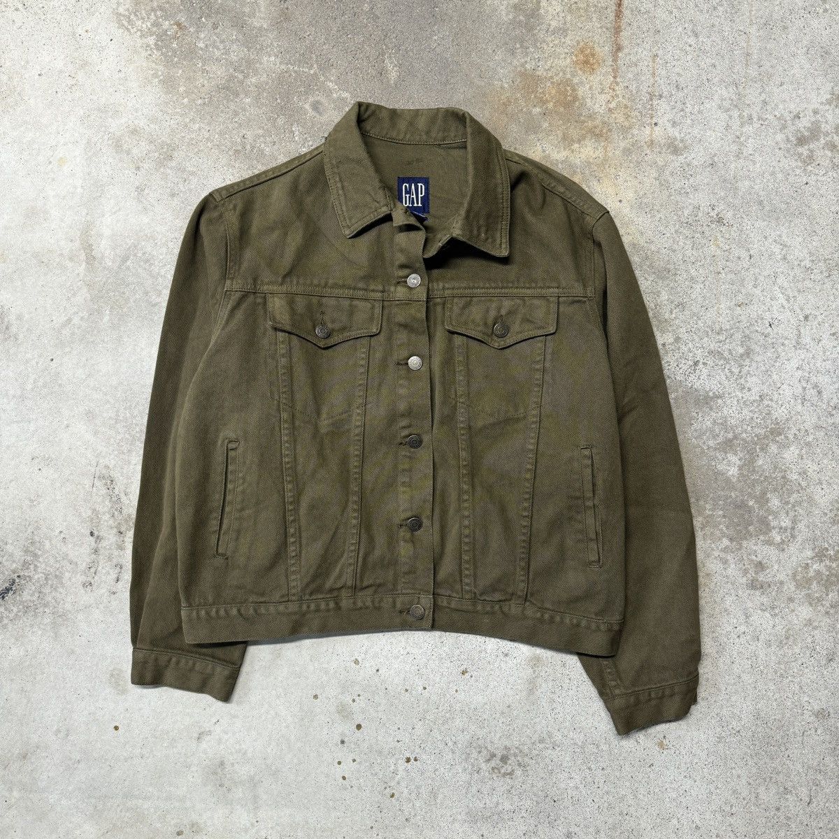 image of 2000S Gap Twill Cropped Trucker Jacket S in Brown, Men's (Size Small)