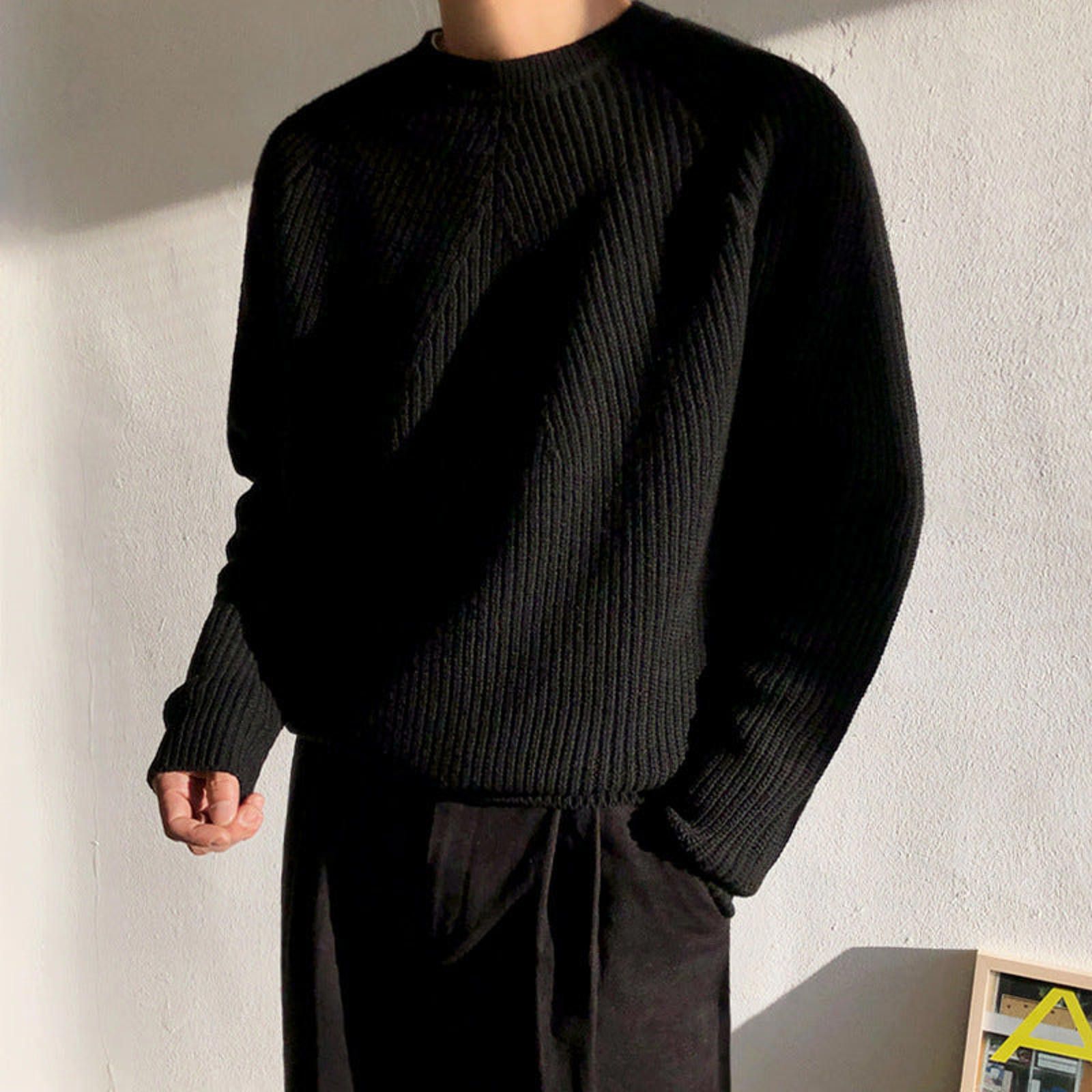 Vintage Olive Green Ribbed Crew Neck Sweater, Casual Knitwear Size US M / EU 48-50 / 2 - 5 Thumbnail