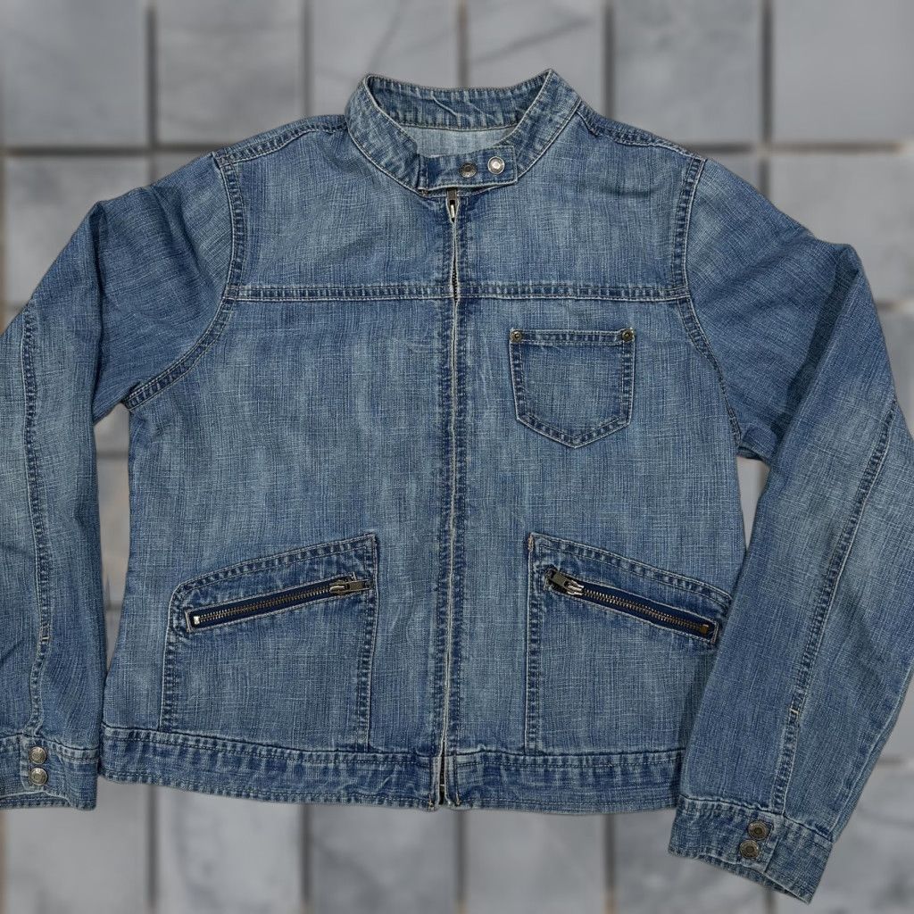 Old Navy VINTAGE Old Navy Jacket Womens L Blue Denim Zip Pockets Full Zip Casual 90s Y2K Grunge Preppy Coquette Size L / US 10 / IT 46 - 1 Thumbnail