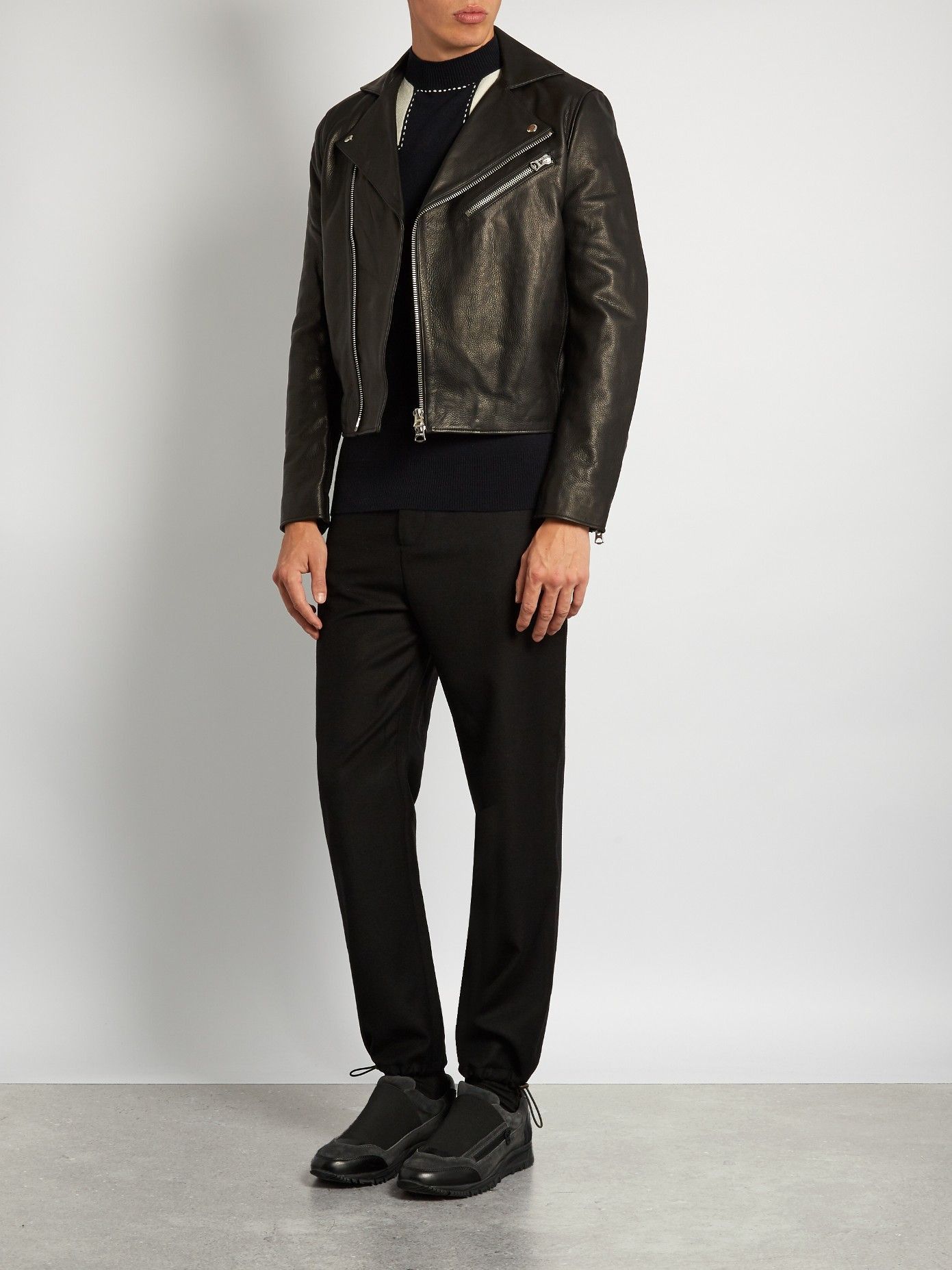 Acne Studios Acne Studios Gibson Leather Biker Jacket Black Grailed