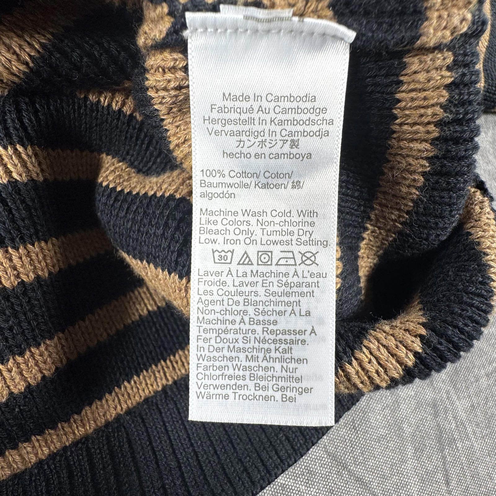 J.Crew J-Crew Sweater Women's S Black Tan Striped 2024 Cotton Size S / US 4 / IT 40 - 8 Thumbnail