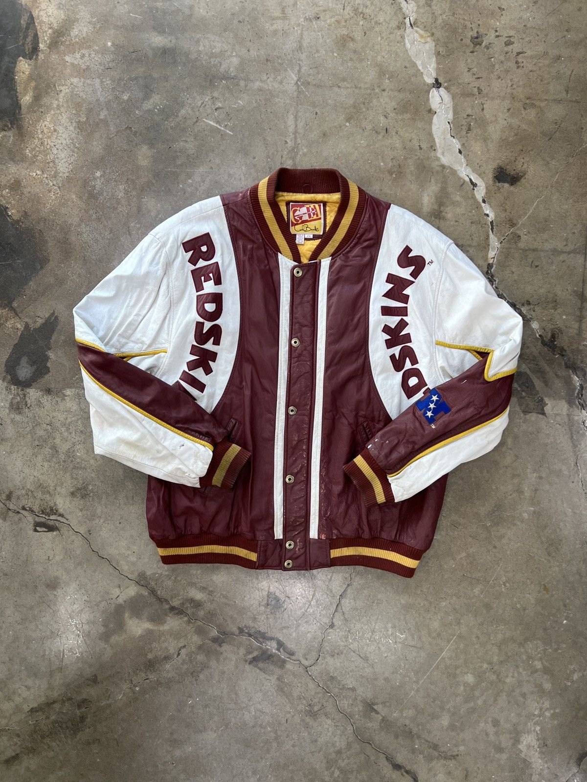 NFL × Vintage Vintage 80s 90s NFL Redskins Leather Sports Jacket 2XL Size US XXL / EU 58 / 5 - 5 Thumbnail