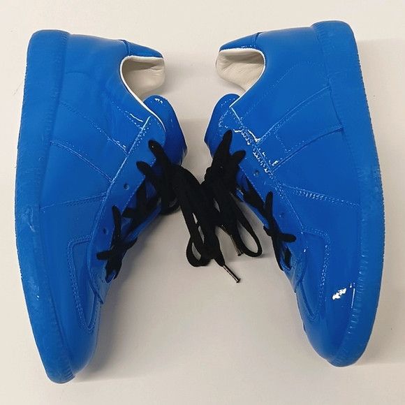 Maison Margiela Maison Margiela Blue Patent "The Replica" Low Sneakers -EU37 Size US 7 / IT 37 - 5 Thumbnail