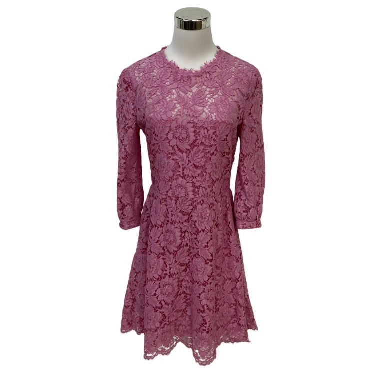 Valentino Valentino Pink Lace Midi Dress Size 44 Size M / US 6-8 / IT 42-44 - 1 Thumbnail