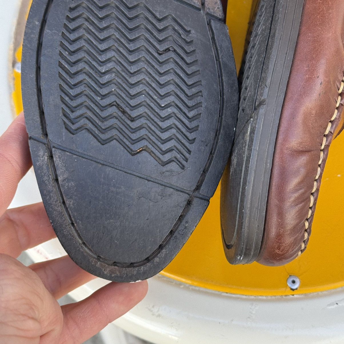 Cherokee × Vintage Vintage Cherokee SOX Patent Brown Leather Penny Loafers Size US 9.5 / EU 42-43 - 12 Thumbnail