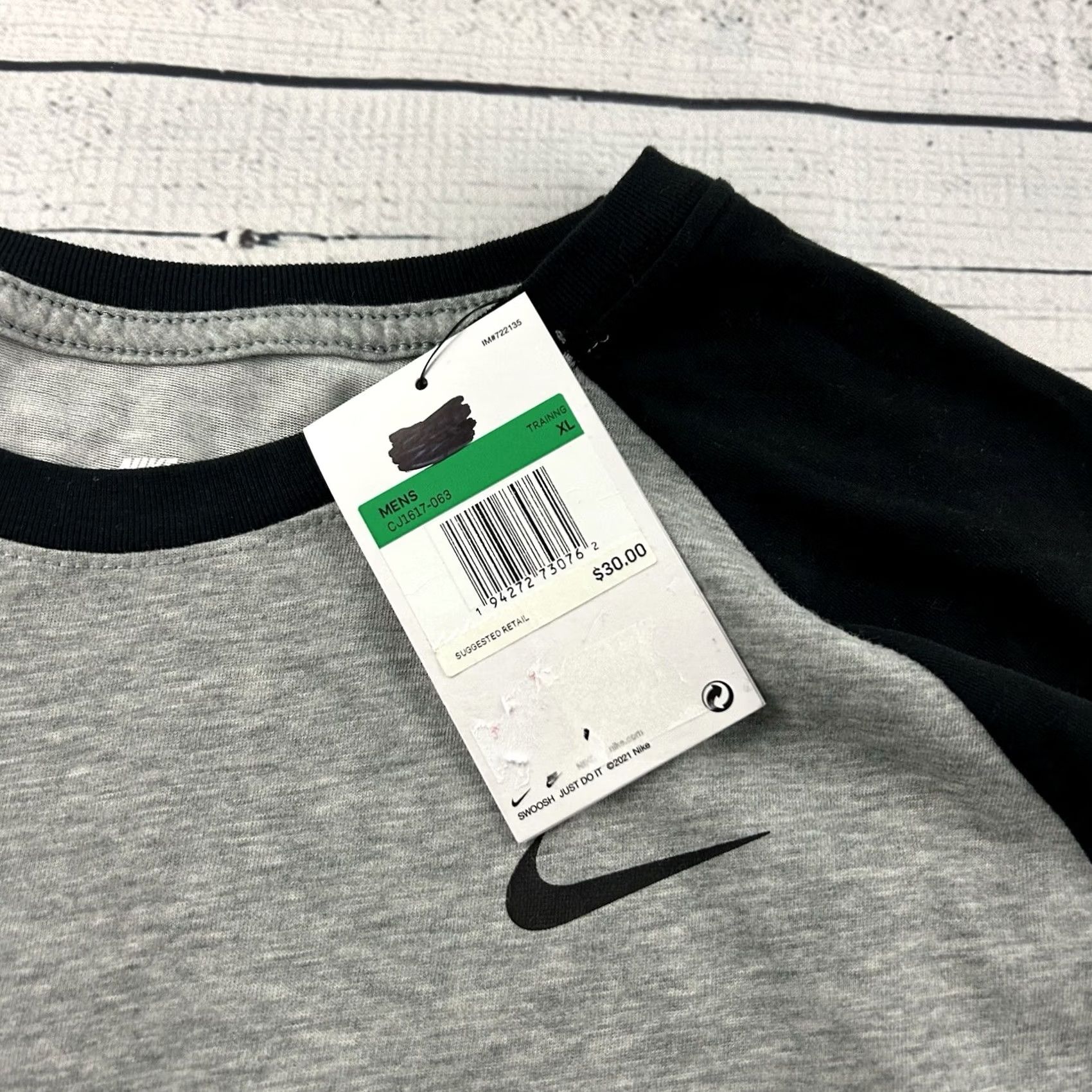 Nike Nike Nationals EYBL 3/4 Sleeve Raglan Shirt Men's XL Gray Black T-Shirt Size US XL / EU 56 / 4 - 2 Thumbnail
