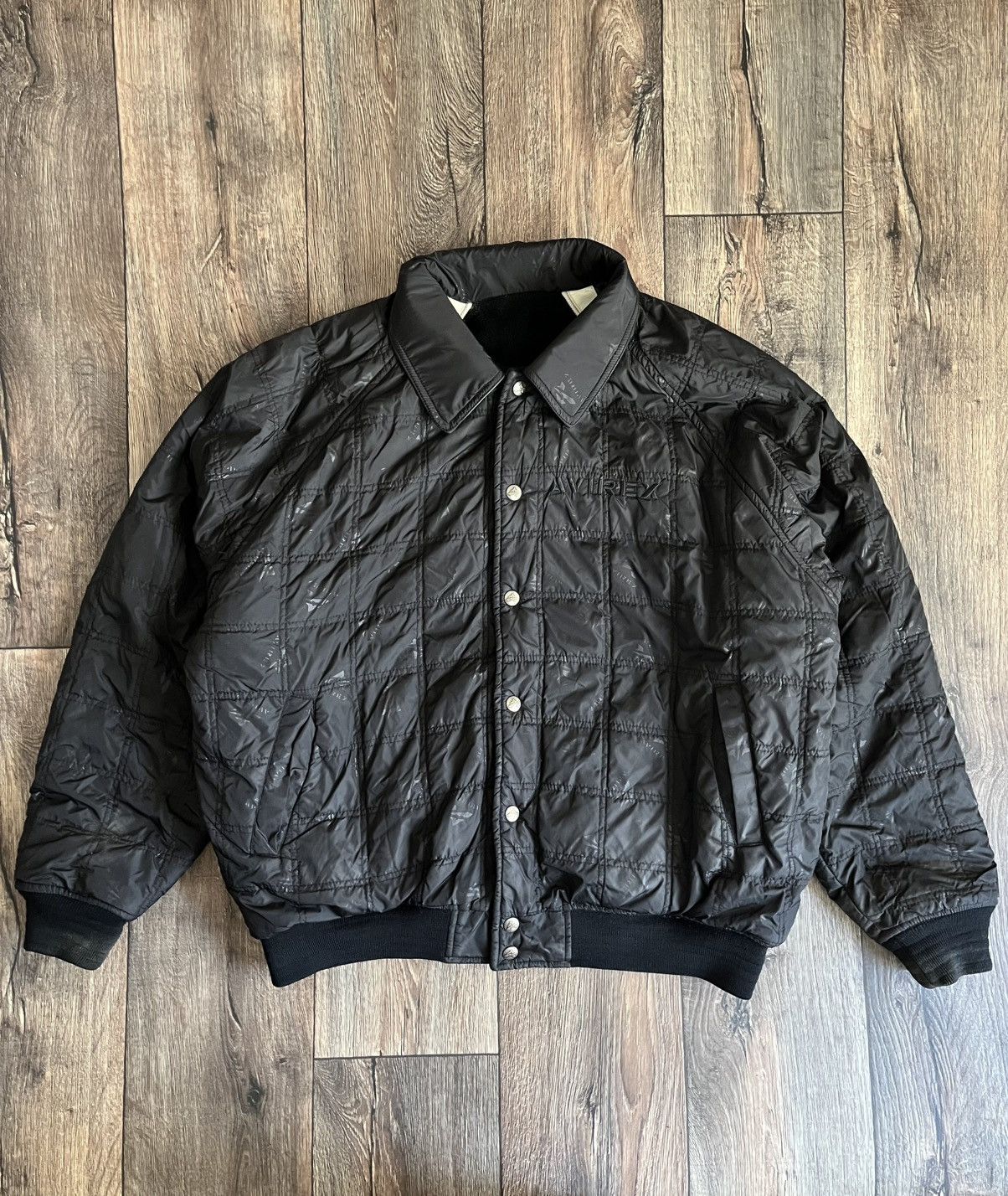 Avirex × Leather Avirex Wool/Leather Varsity Reversible Bomber Jacket Size US XL / EU 56 / 4 - 18 Thumbnail