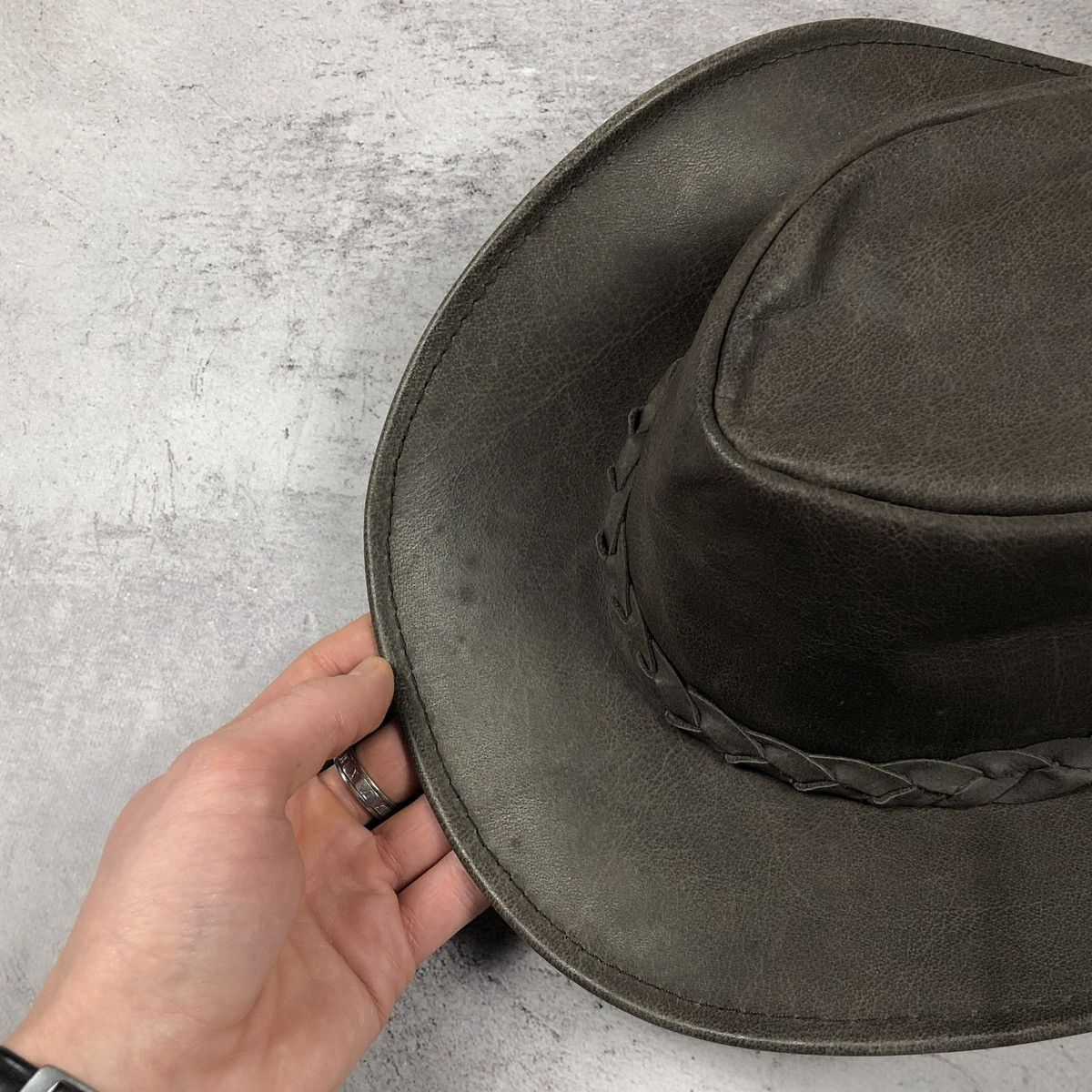 Genuine Leather Driza-Bone Australia Leather Kangaroo Western Cowboy Hat Size ONE SIZE - 8 Thumbnail