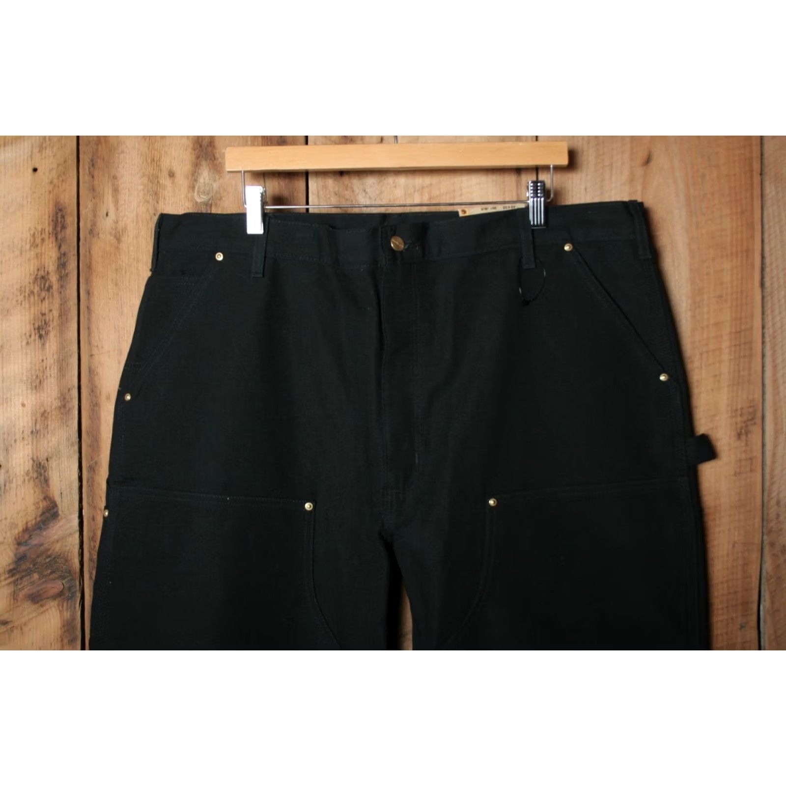 Carhartt Carhartt B01-BLK Loose Original Fit Firm Duck Double-Front Dungarees Sz. 42x32 Black Carpenter Pants Mens Regular 42 32 Denim Cotton N/A Size US 42 / EU 58 - 2 Thumbnail