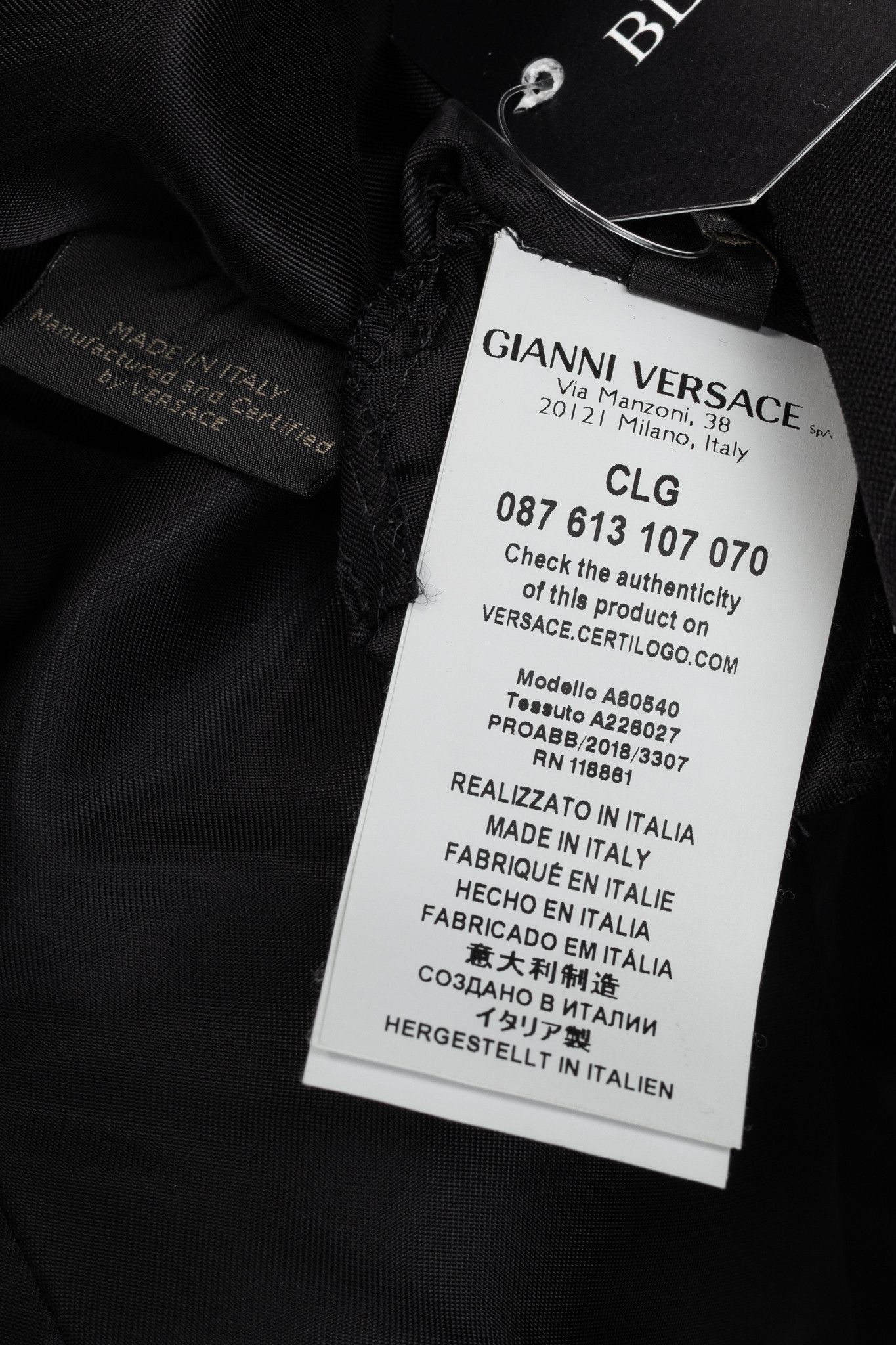 Versace Versace Black Wool Logo-Tape Blazer Size M / US 6-8 / IT 42-44 - 10 Thumbnail