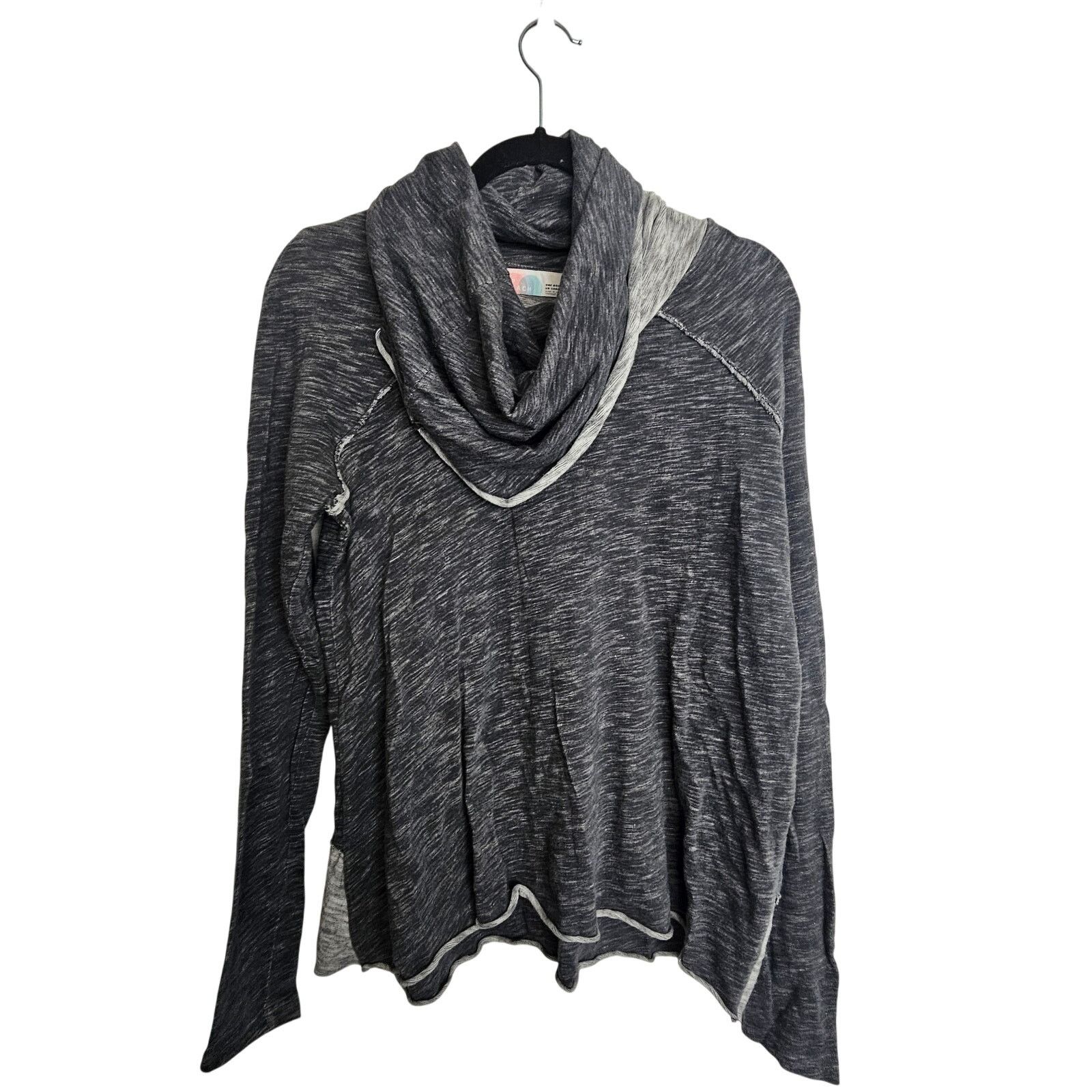 Free People Free People FP Beach Turtleneck Gray Shirt Women OS Size ONE SIZE - 1 Thumbnail