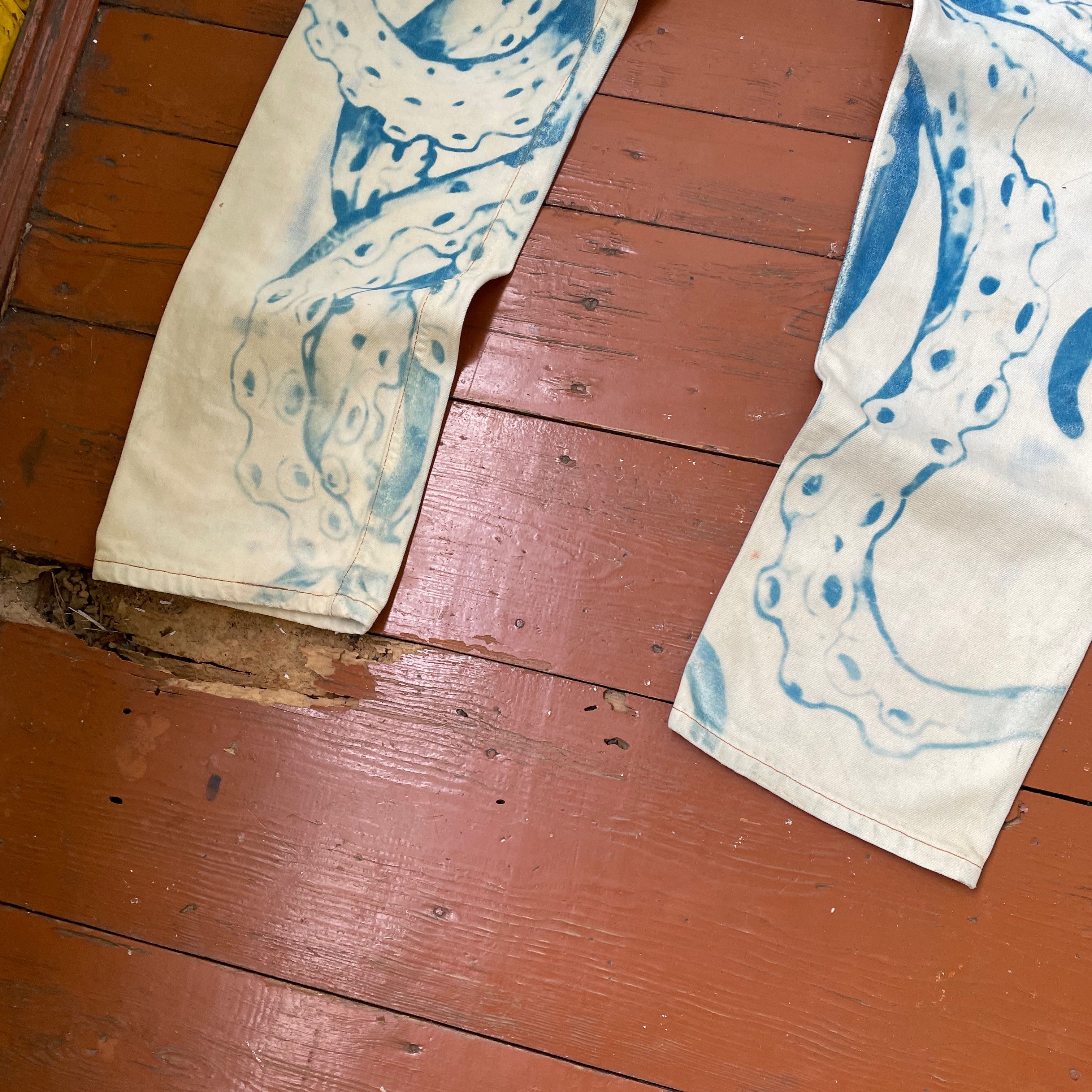 Levi's Levis 501 31x34 custom squid 🦑 print very rare Size US 31 - 3 Thumbnail