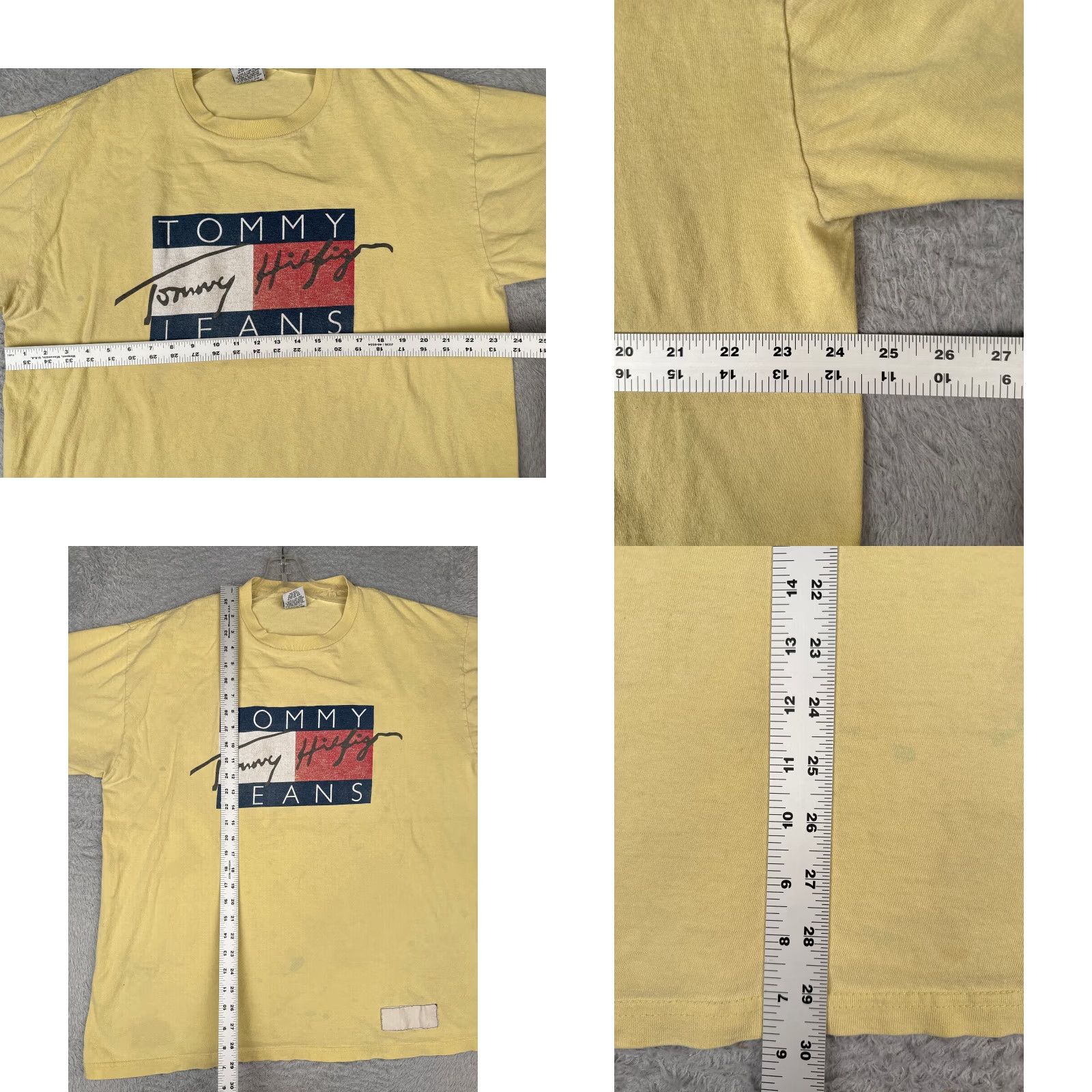 Tommy Hilfiger Tommy Hilfiger Jeans Shirt Adult XL Yellow Crew Neck 100% Cotton Mens Size US XL / EU 56 / 4 - 8 Thumbnail