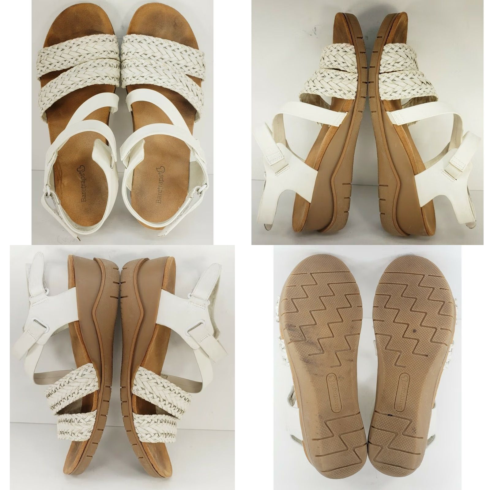 Vintage Bare Traps Celan White Casual Strappy Sandal Faux Leather Adjustable Womens 8.5M Size US 9 / IT 39 - 8 Thumbnail