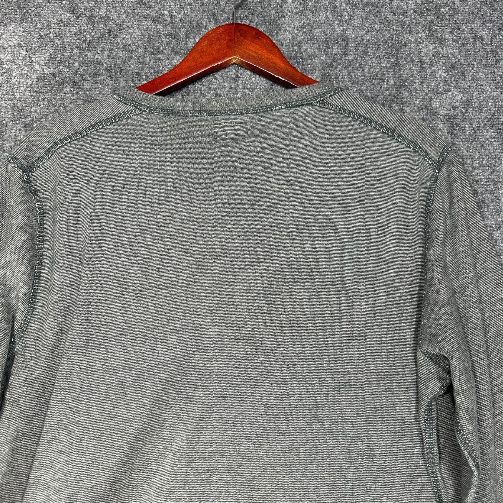 Vintage J Crew Shirt Mens L Henley Gray Cotton Long Sleeve Pullover Buttons Rib Cuff Knit Size US L / EU 52-54 / 3 - 7 Thumbnail