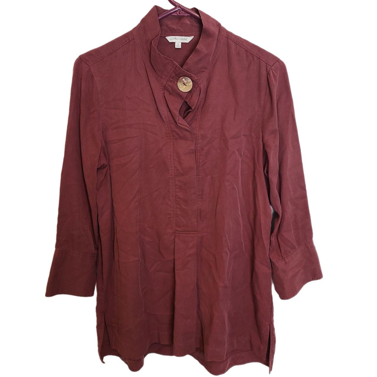Market John Mark Women Burgundy Tunic S Lagenlook Minimalist Resort Size S / US 4 / IT 40 - 1 Thumbnail